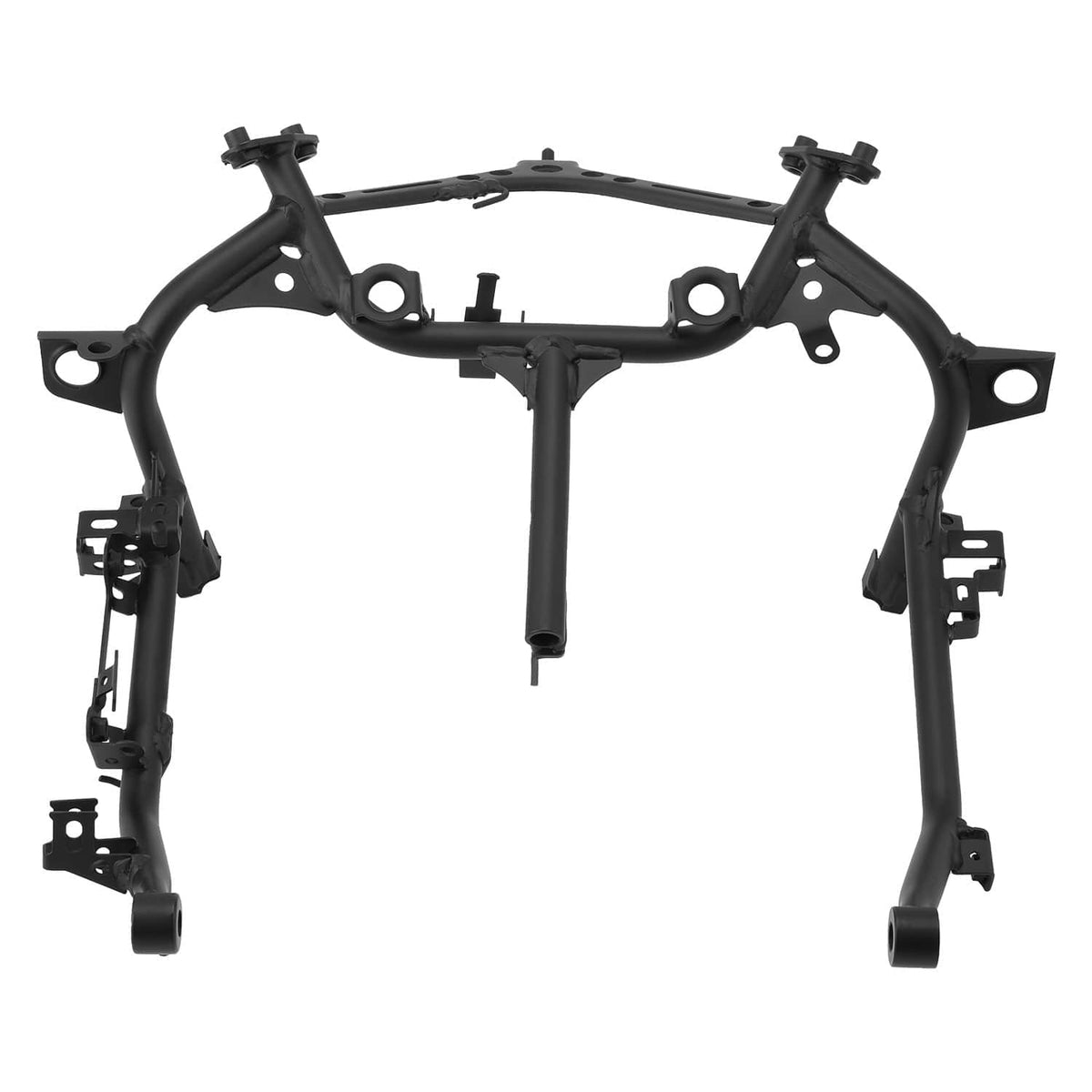 Black headlight bracket frame stay with curved support bar and mounting brackets