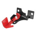 Parking brake spring kit with red lever, black bracket, and coil spring with bolt