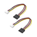 2-pack SATA power adapter cables with 4-pin connectors for hard drives