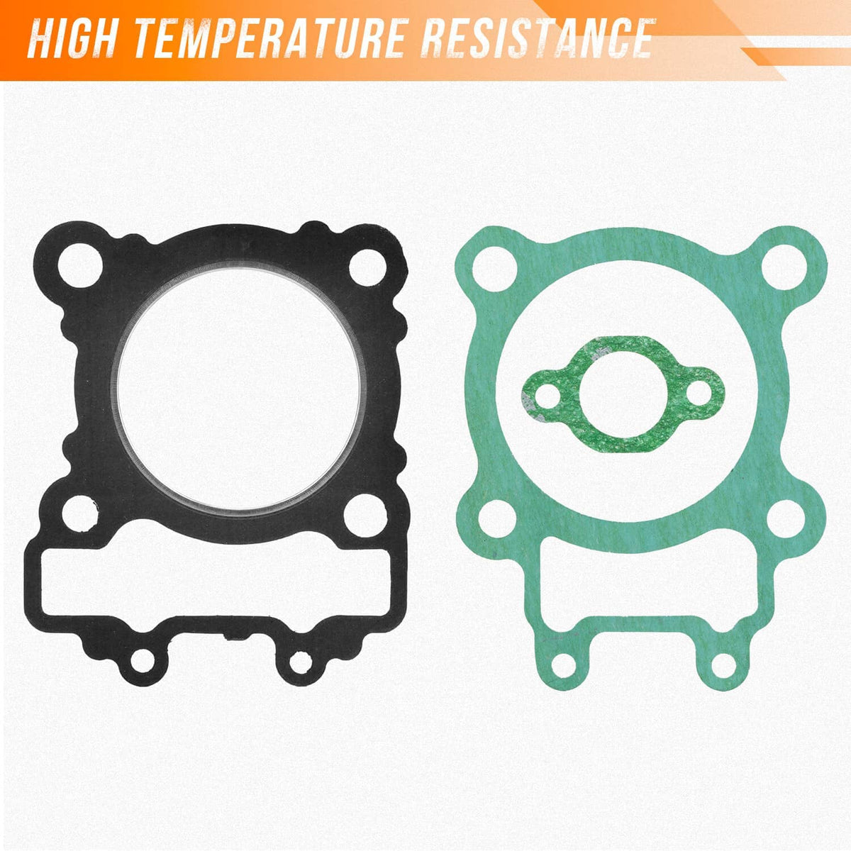 Cylinder piston and top end kit gaskets set: black base gasket and green head gasket