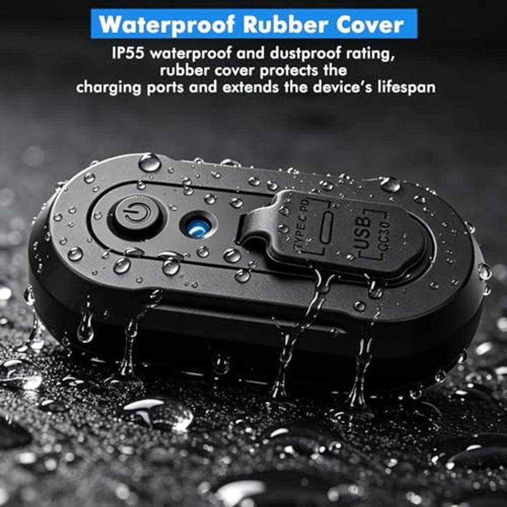 Waterproof USB charging panel with rubber cover over USB-C and dual USB ports