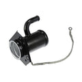 Fuel tank filler neck assembly with braided wire and round mounting flange