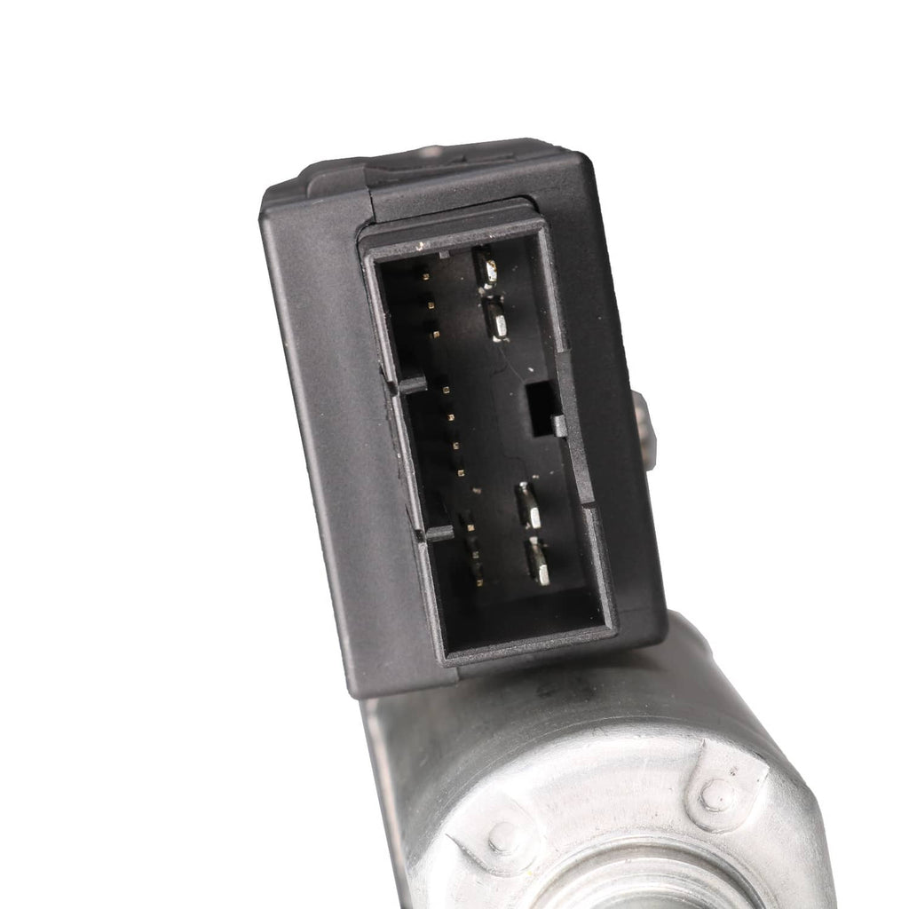 Sunroof moon roof motor with exposed electrical plug connector panel