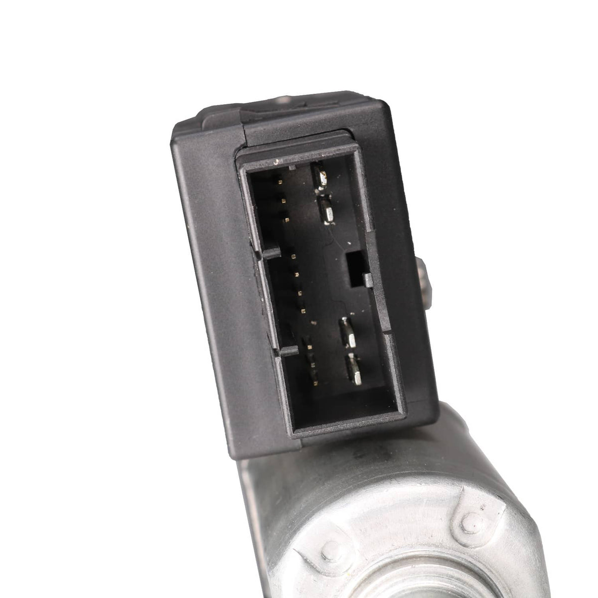 Sunroof moon roof motor with exposed electrical plug connector panel