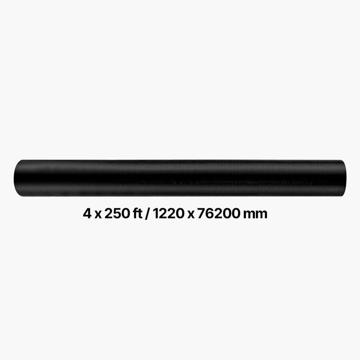 Black house wrap roll with smooth surface, tightly wound vapor barrier sheet