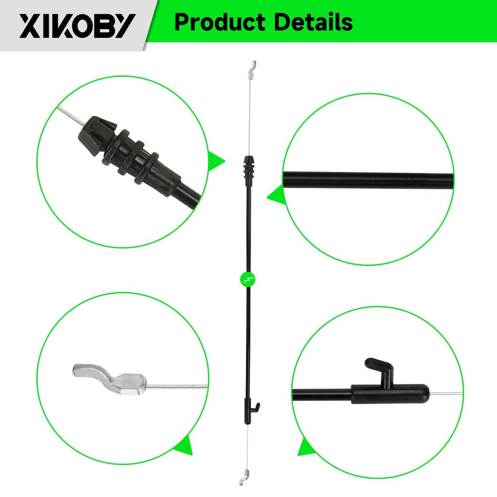 XIKOBY black control cable close-up of connector ends and mounting clips