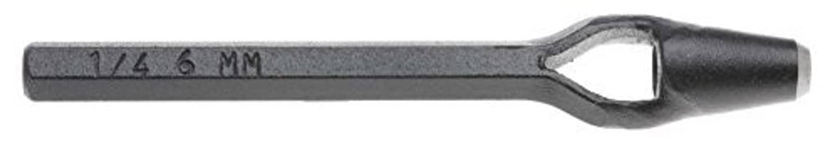 5/8-inch arch punch tool with stamped measurement on metal body, knurled handle