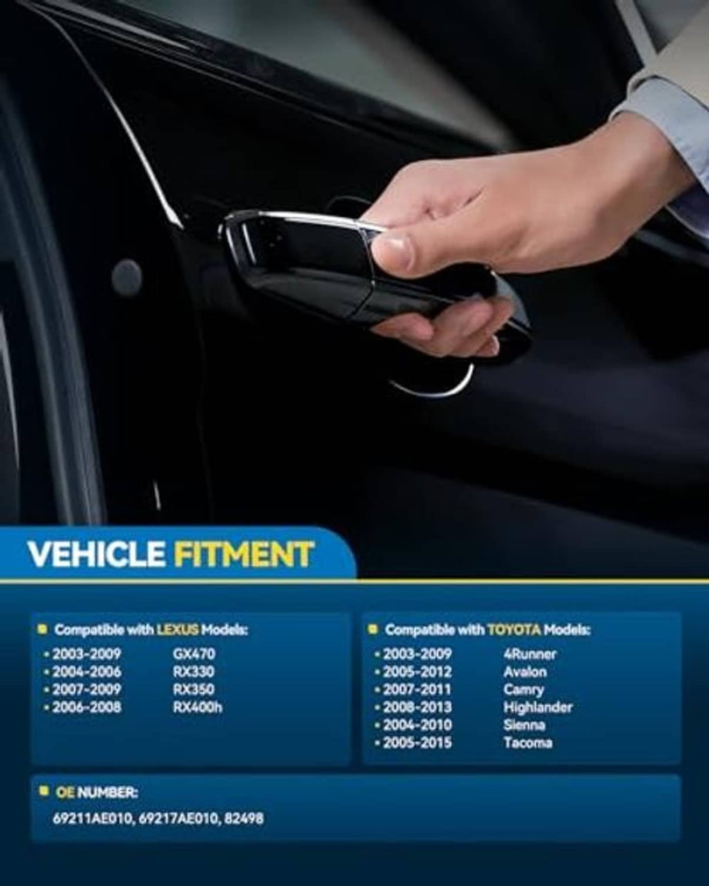 Front right passenger exterior door pull handle being grasped by a hand.