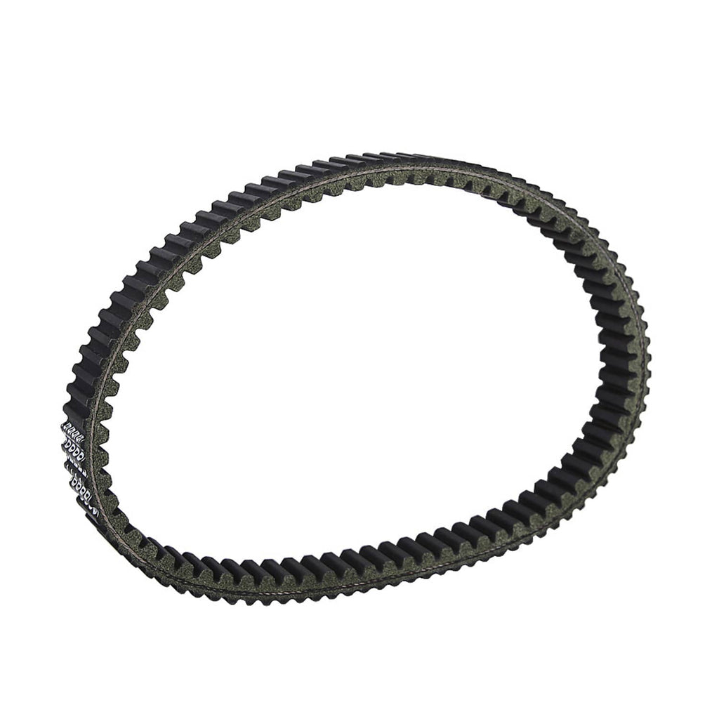 Clutch drive belt loop with black toothed edge and textured inner band