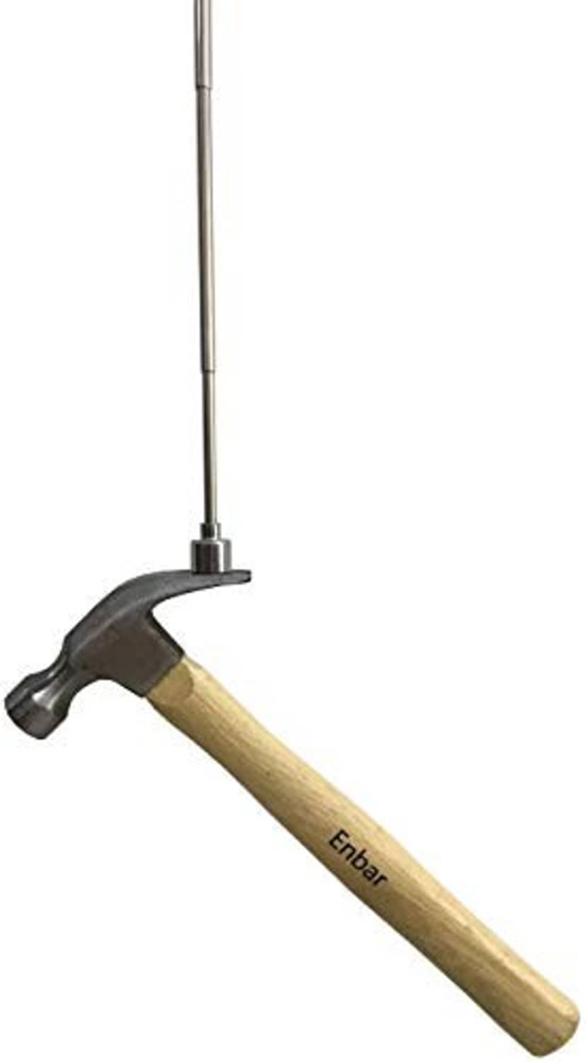 Wood-handled telescoping magnetic pickup tool with silver magnet head