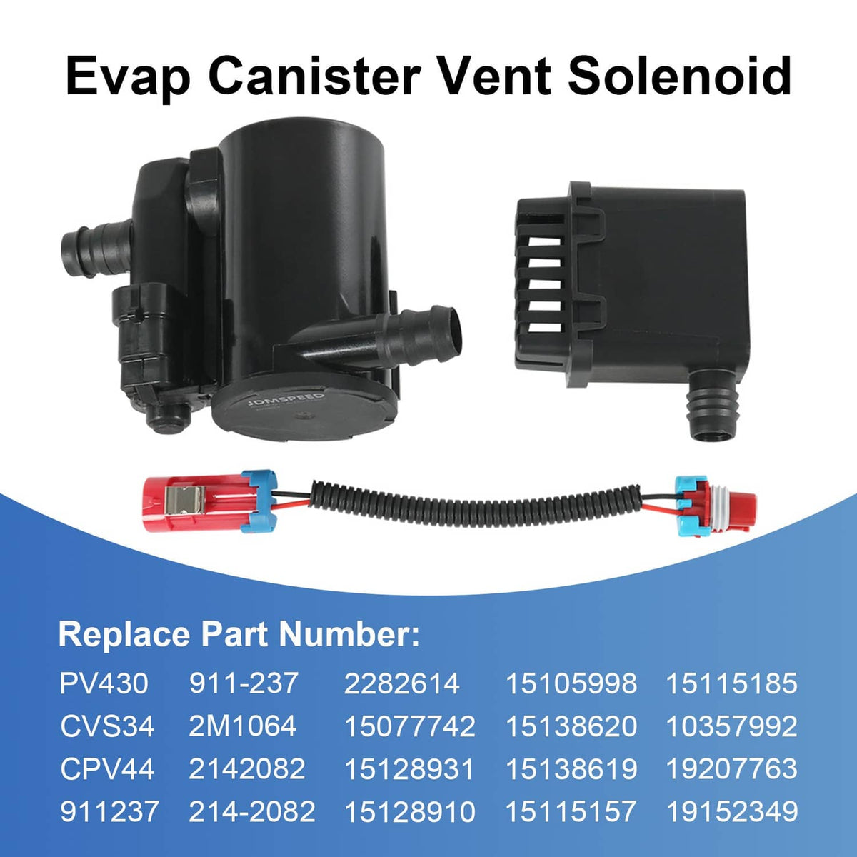 Evap canister vent solenoid and separate control module with wiring harness