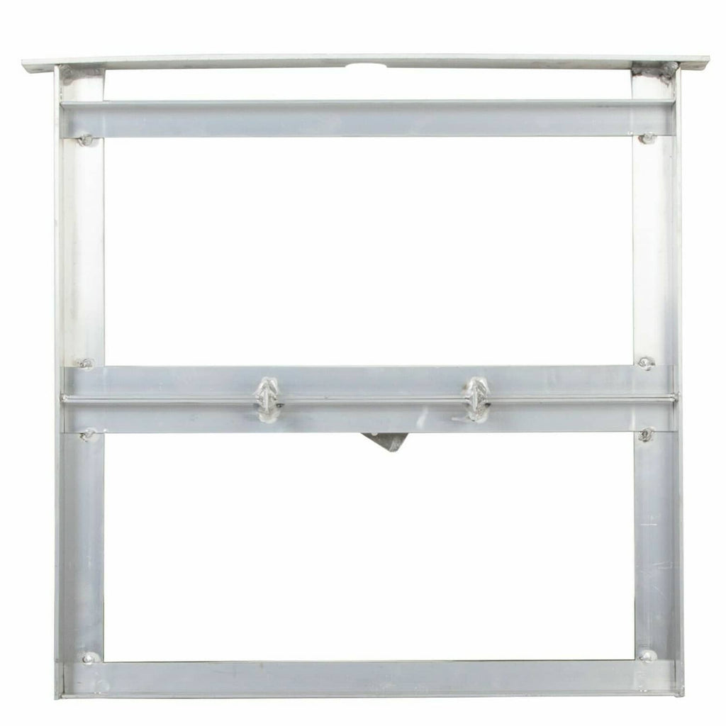 Aluminum 36V battery tray frame with front crossbar and mounting posts, open interior