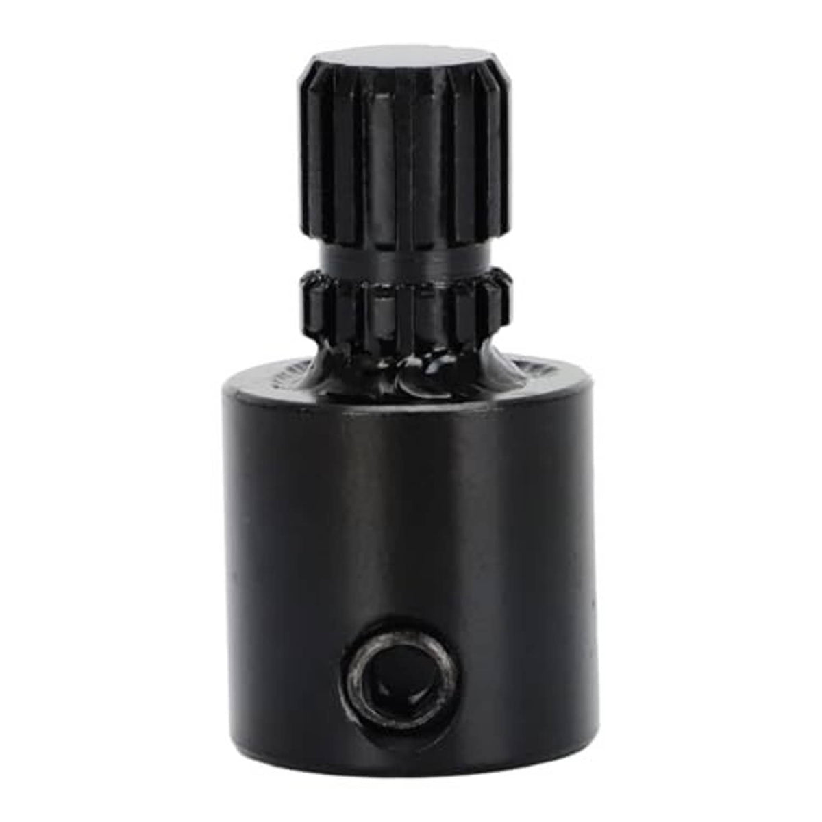Black window crank shaft extension, cylindrical body with knurled crank end