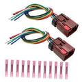 2-pack tail light wiring pigtail harness with two 6-pin brown connectors and multicolor wires