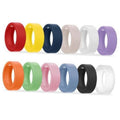 Set of silicone ring covers in 12 colors, red to purple, arranged in two rows