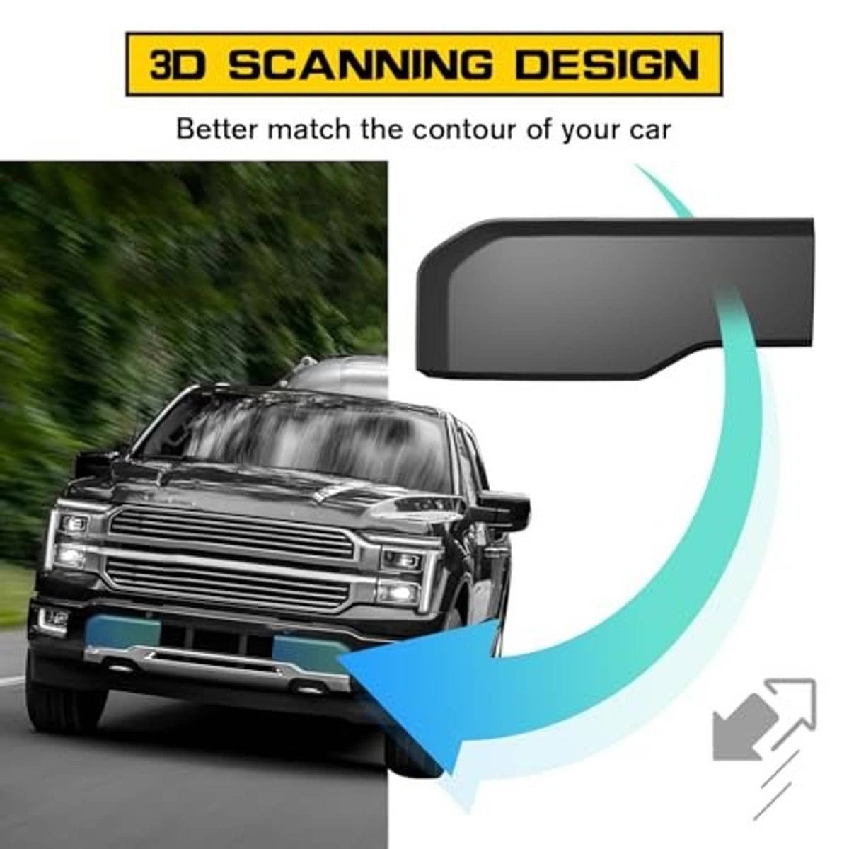 Front bumper guard pad insert with 3D contour fit graphic, matte dark gray finish