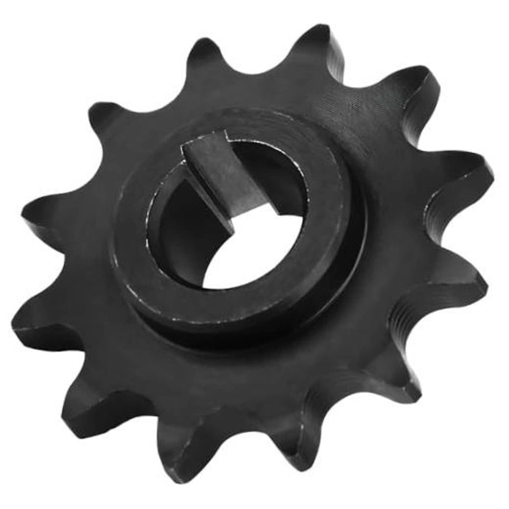 12-tooth jackshaft sprocket with C-type bore, dark metal chain drive gear