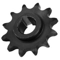 12-tooth jackshaft sprocket with C-type bore, dark metal chain drive gear