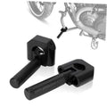 Black textured highway motorcycle footpegs set with mounting brackets