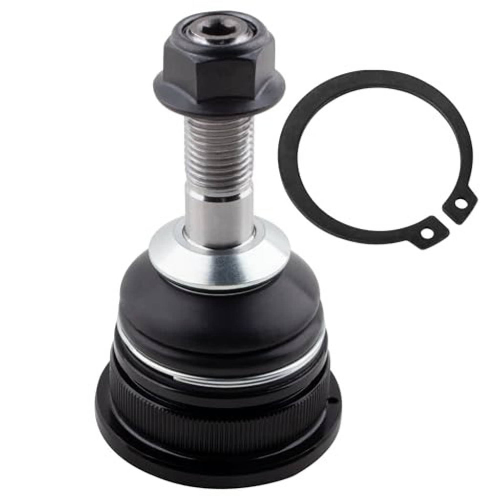 Single front ball joint with black rubber boot, silver stud, and round sealing ring