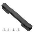 Black luggage handle replacement with integrated grips and four mounting screws