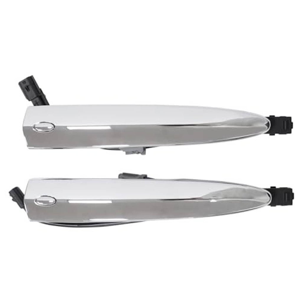 Chrome exterior door handles, two pieces with black sensor wiring and connectors