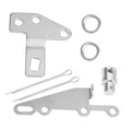 Automatic shifter bracket lever kit with steel bracket, swivel sleeve, rings, and cotter pins