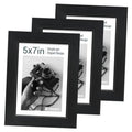 Black woodgrain 5x7 picture frame with HD tempered glass window