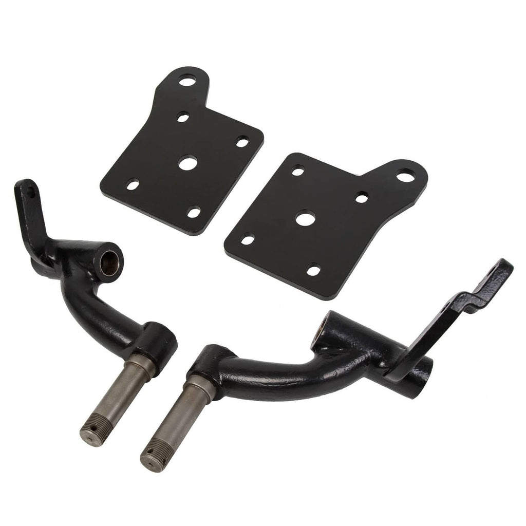 Black lift kit control arms with mounting plates and threaded studs