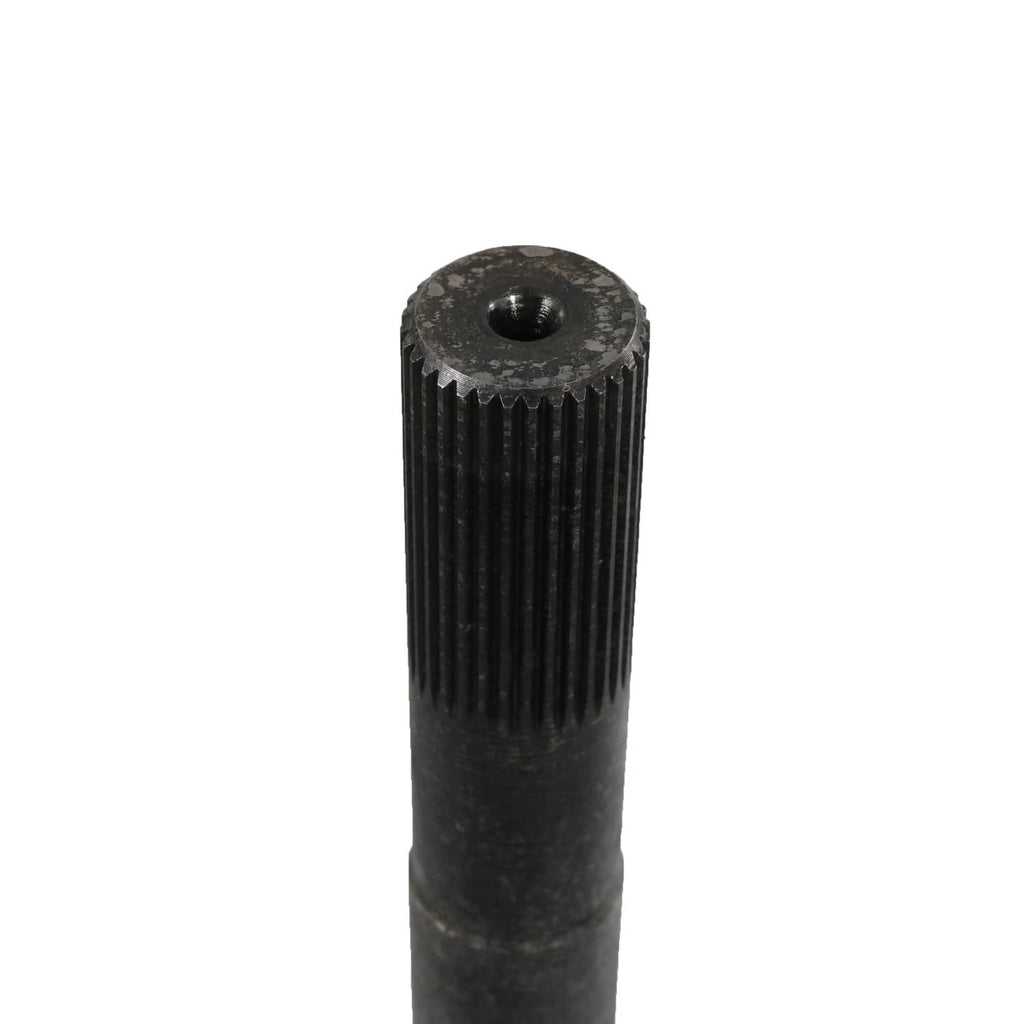 Rear axle shaft splined end with ribbed housing