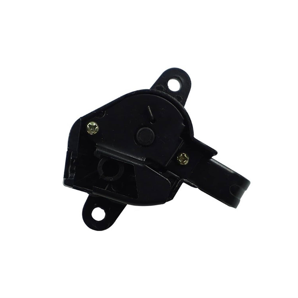 Black seat lock release actuator with metal mounting tabs