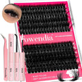Black D-curl lash clusters with lash bond and seal applicator tools kit