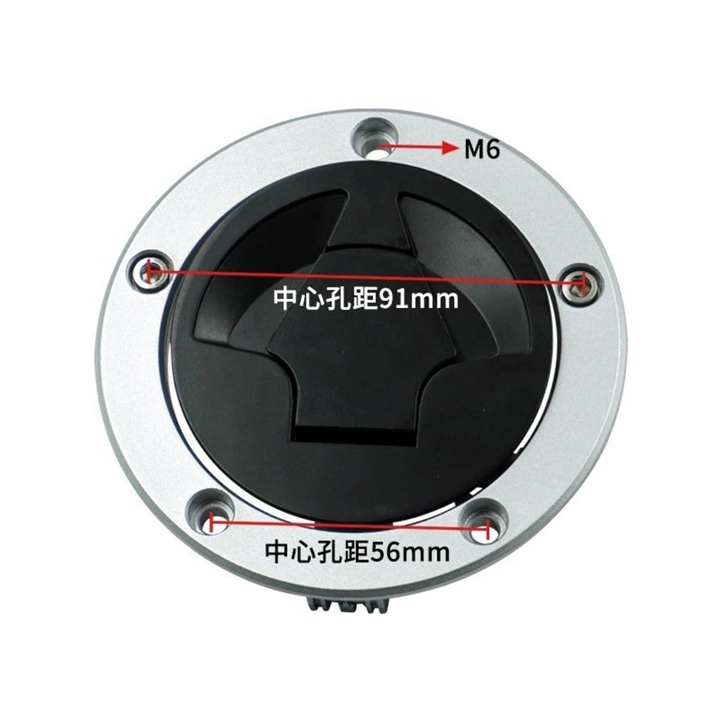 Round ignition lock cover with black insert and mounting screw holes