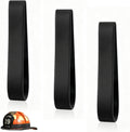Three black firefighter helmet rubber strap bands, curved and ready to fit