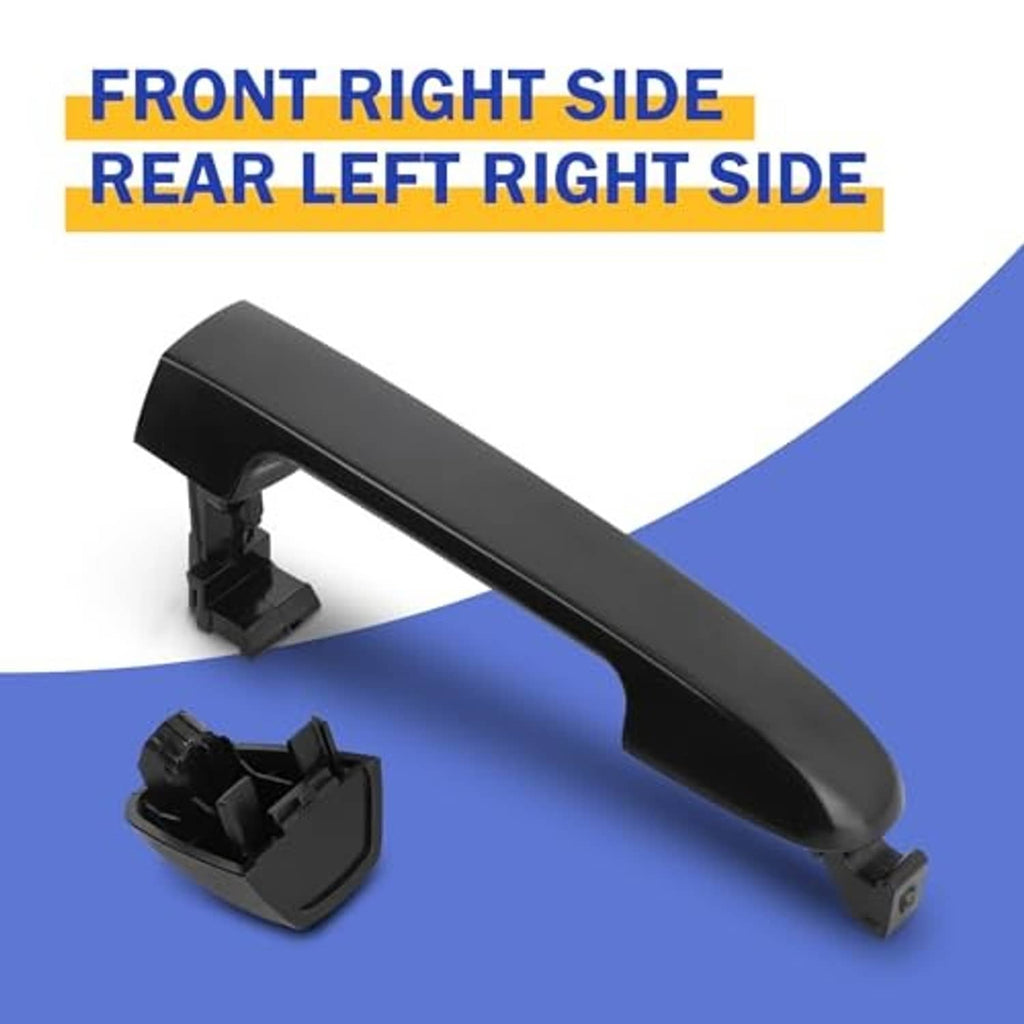 Black exterior door handle bar with separate mounting bracket and clips