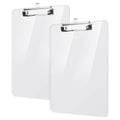 Clear A4 acrylic clipboard with metal clip, rounded corners, two-pack
