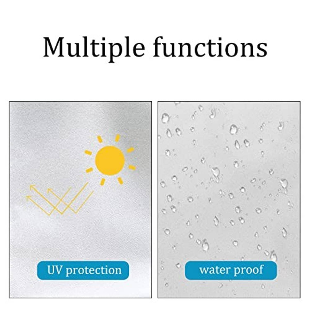 Black canopy top fabric with UV protection and water-resistant surface