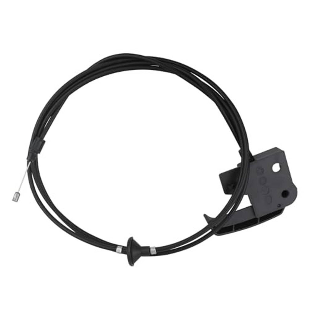 Black hood release cable pull handle assembly with bracket base and long cable