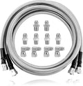 Stainless steel braided transmission cooler hose line kit with flare fittings and couplers