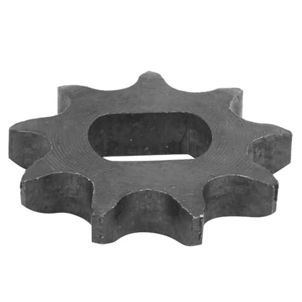 Black 9-tooth chain sprocket with star teeth and square-centered mounting opening