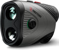REDTIGER black handheld laser golf rangefinder with dual lens and green detail ring