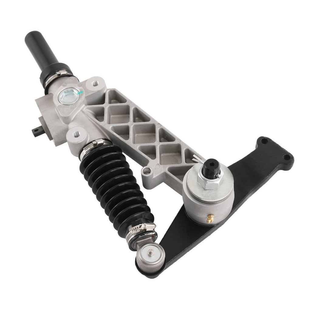 Steering gear box assembly with black rubber boot and side mounting plate