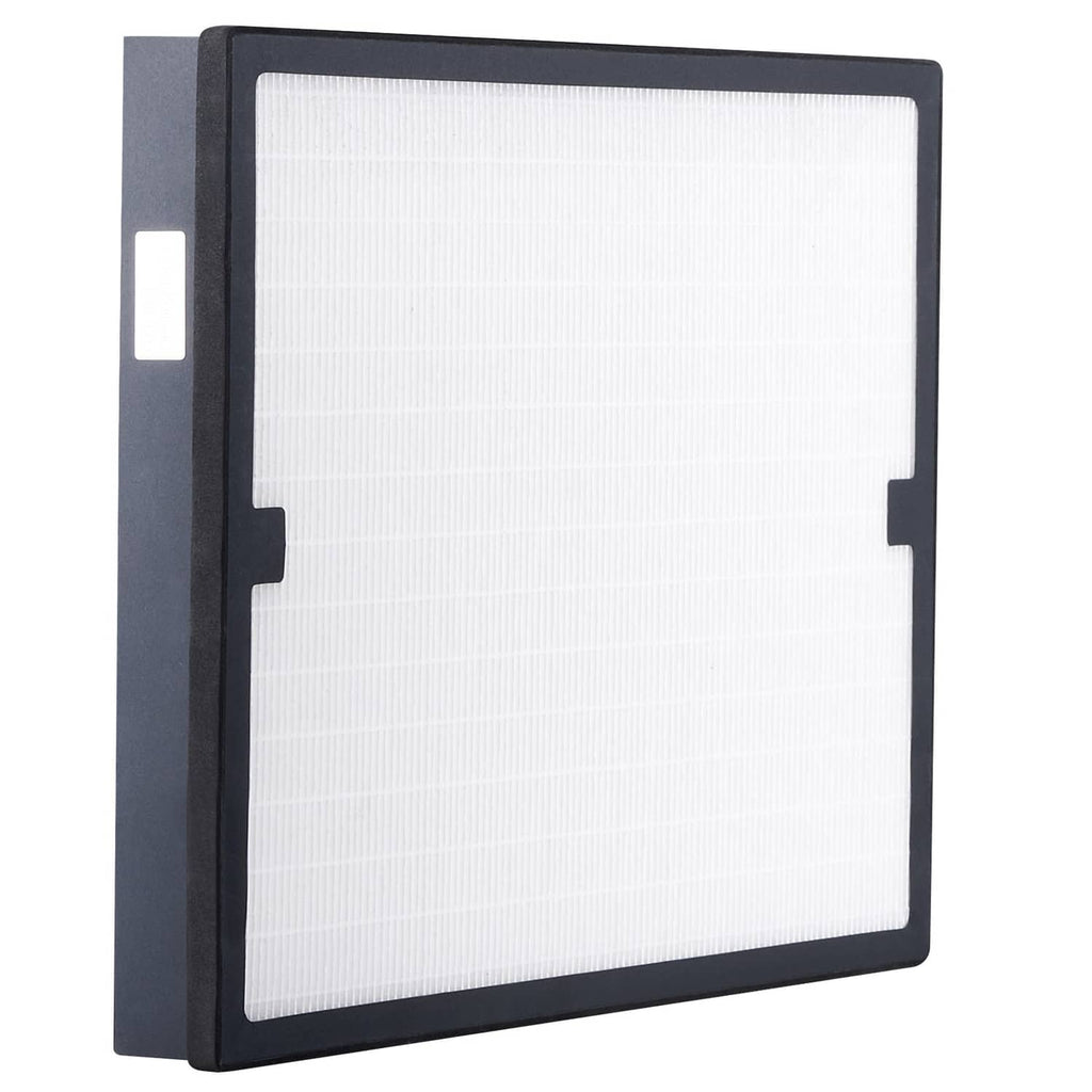 HEPA air filter replacement with dark frame and thin white pleated filter panel