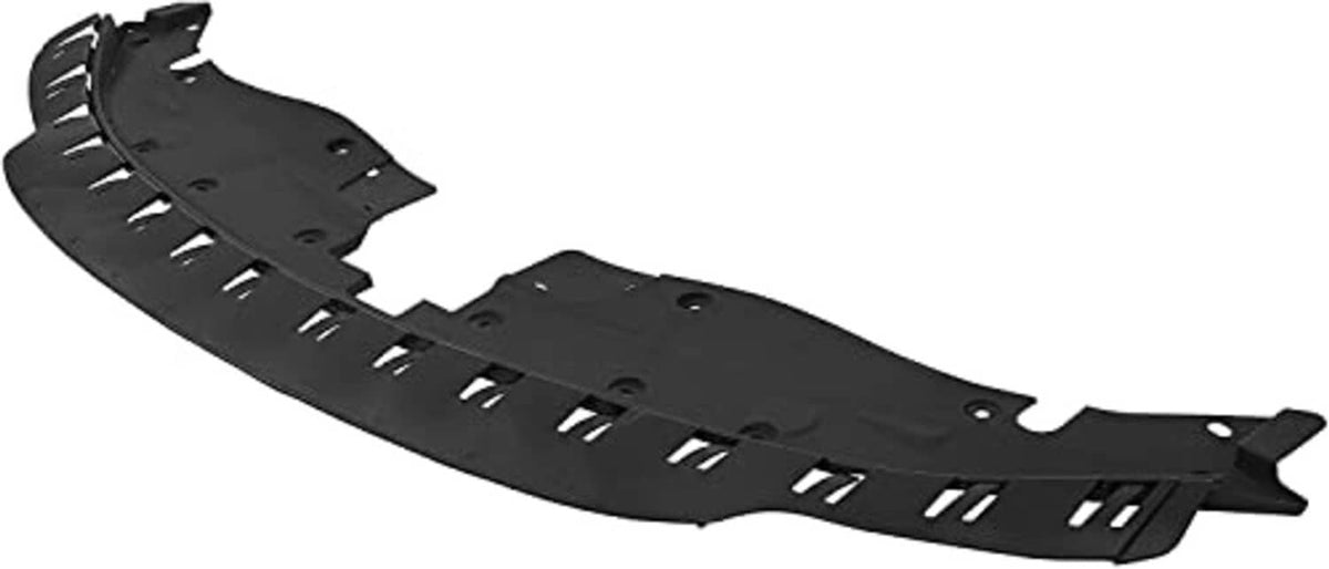 Black radiator support cover insert with vent slits and screw holes