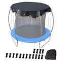 14ft round trampoline shade cover, dark mesh canopy with attachment ties and storage bag