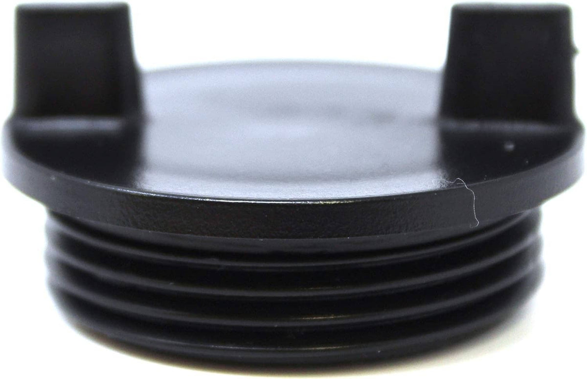Black non-locking gas deck fill cap with side threads and top rim