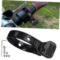 Black e-bike thumb throttle adapter on handlebar with mounting strap and switch