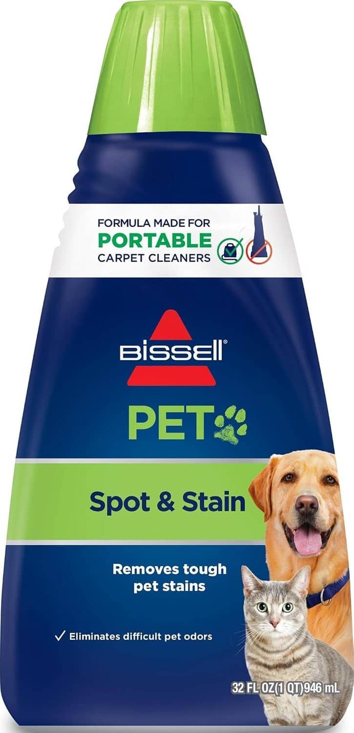 Bissell PET Spot & Stain portable carpet cleaner formula, 32 fl oz bottle