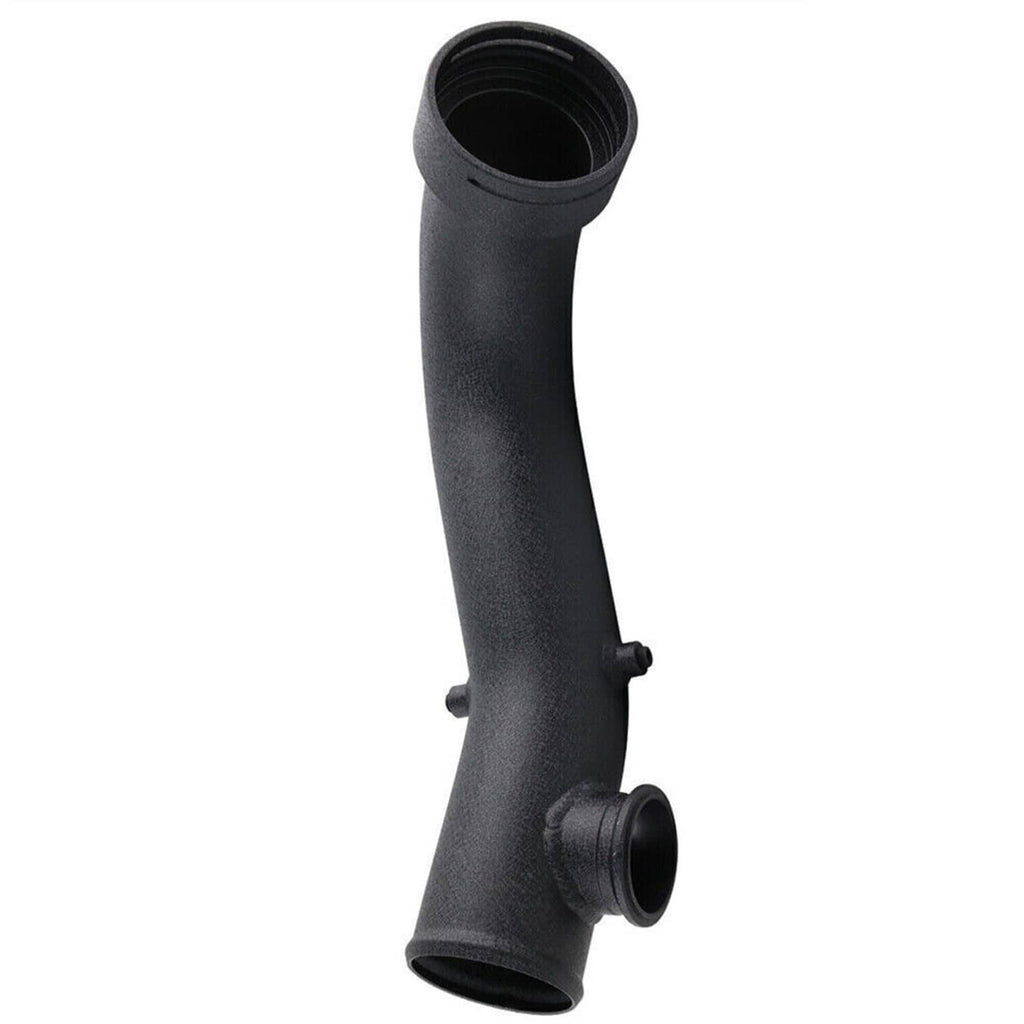 Black silicone intake turbo pipe with side outlet and mounting clamp