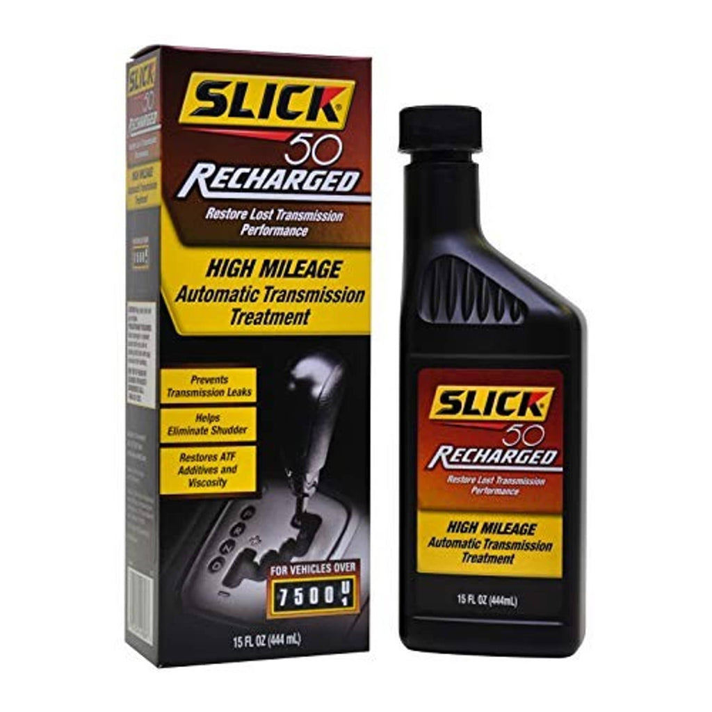 Slick 50 Recharged high mileage automatic transmission treatment kit, box and 15 fl oz bottle